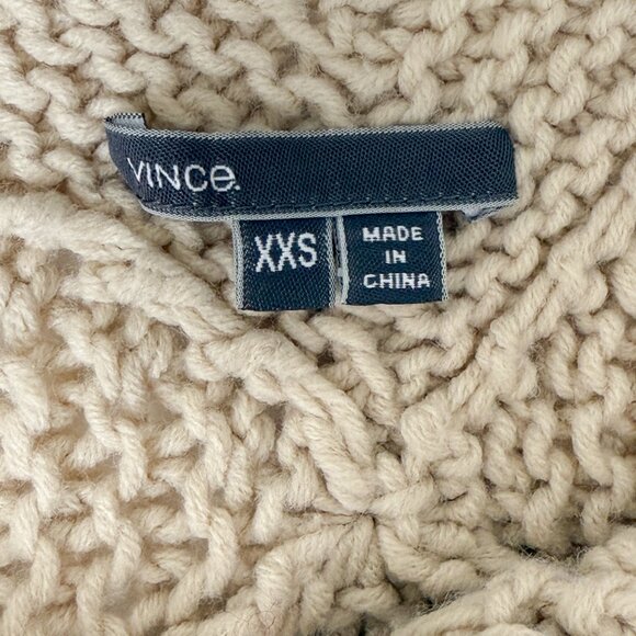 Vince Hand-Knit Linen Sweater Top – Natural Beige XXS - Picture 3 of 5